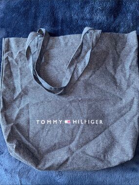 Tommy Hilfiger Dark Gray Canvas Tote with Logo